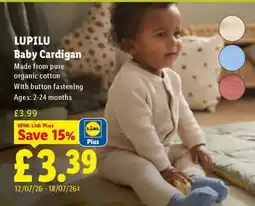 Lidl LUPILU Baby Cardigan offer