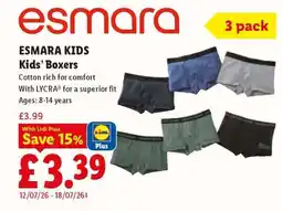 Lidl ESMARA KIDS Kids’ Boxers offer
