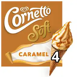 Iceland Cornetto Soft Caramel Ice Cream Cones 4 x 140ml offer