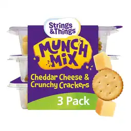 Iceland Strings & Things Munch Mix Cheddar Cheese & Crunchy Crackers 90g (3 x 30g) offer
