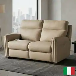 Costco Nicoletti Atlanta Beige Leather Power Reclining 2 Seater Sofa offer
