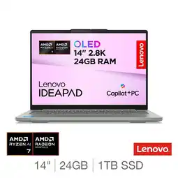 Costco Lenovo IdeaPad Pro 5 Copilot+ PC, AMD Ryzen AI 7, 24GB RAM, 1TB SSD, 14 Inch OLED Laptop, 83JL0012UK offer