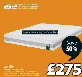 JYSK Gold F85 Foam Mattress offer