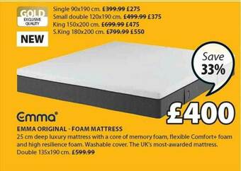 JYSK Emma Original Foam Mattress offer