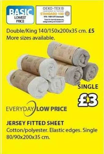 JYSK Jersey Fitted Sheet offer