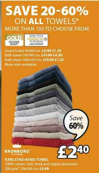 JYSK Karlstad Hand Towel offer