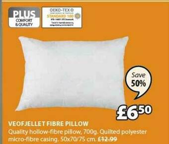 JYSK Veofjellet Fibre Pillow offer