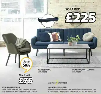 JYSK Udsbjerg Armchair, Harndrup Sofa Bed offer