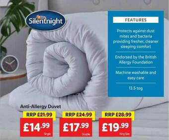 Lidl Anti Allergy Duvet offer