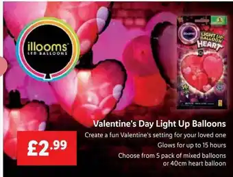Lidl Valentines Day Light Up Balloons offer