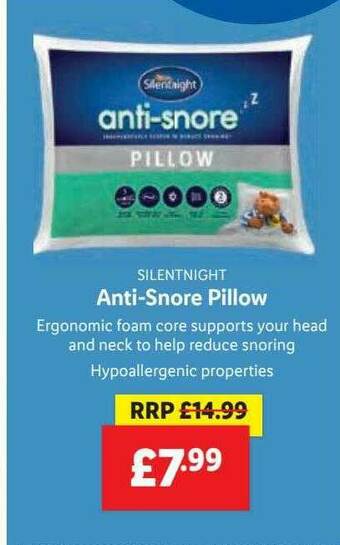 Lidl Anti Snore Pillow offer