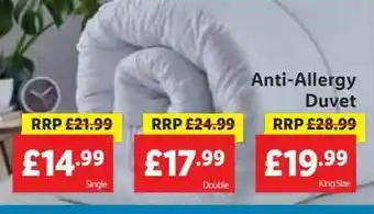 Lidl Anti Allergy Duvet offer