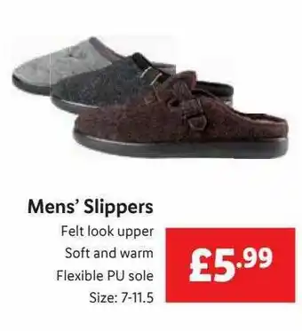 Lidl Mens Slippers offer