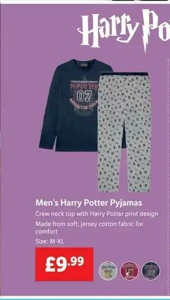 Lidl Mens Harry Potter Pyjamas offer