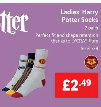 Lidl Ladies Harry Potter Socks offer