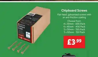 Lidl Chipboard Screws offer