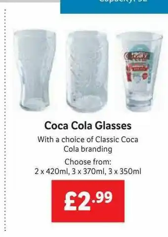 Lidl Coca Cola Glasses offer