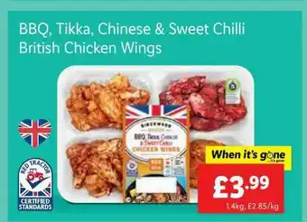 Lidl Bbq, Tikka, Chinese & Sweet Chili British Chicken Wings offer