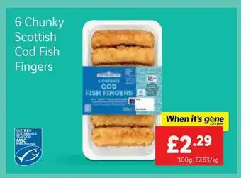 Lidl 6 Chunky Scottish Cod Fish Fingers offer