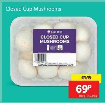 Lidl Closed Cup Mushrooms offer