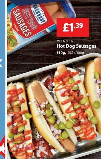 Lidl Hot Dog Sausages offer