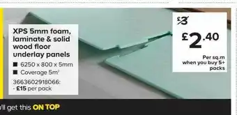 Foam, Laminate & Solid Wood Floor Underlay Panels