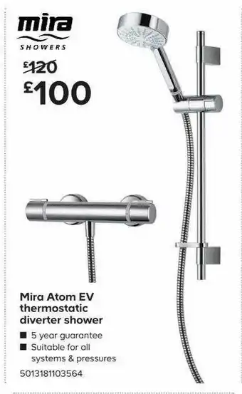 TradePoint Mira Atom Ev Thermostatic Diverter Shower offer