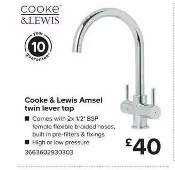 TradePoint Cooke & Lewis Amsel Twin Lever Tap offer