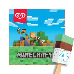 Iceland Wall's Minecraft Vanilla & Chocolate Ice Cream Sticks 4 x 75ml offer