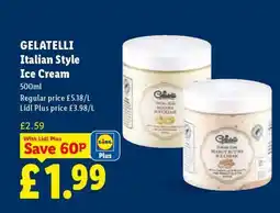 Lidl Gelatelli Italian Style Ice Cream offer