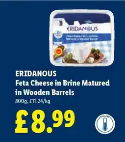 Lidl ERIDANOUS Feta Cheese in Brine Matured in Wooden Barrels offer