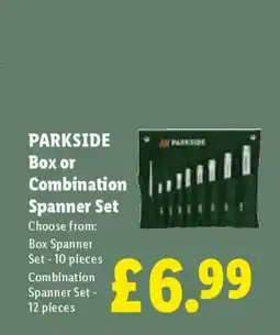 Lidl PARKSIDE Box or Combination Spanner Set offer