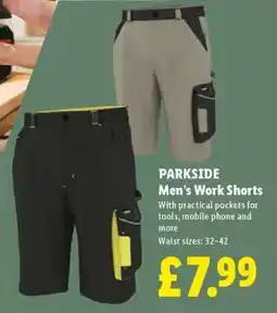 Lidl PARKSIDE Men's Work Shorts offer
