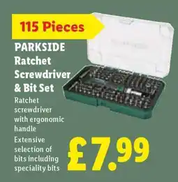 Lidl PARKSIDE Ratchet Screwdriver Bit Set offer