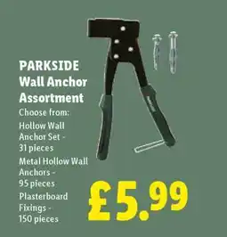 Lidl PARKSIDE Wall Anchor Assortment offer