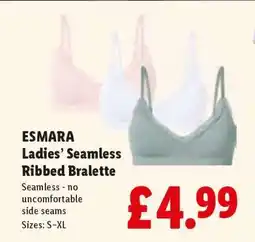 Lidl ESMARA Ladies’ Seamless Ribbed Bralette offer