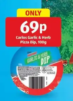 Aldi Carlos Garlic & Herb Pizza Dip, 100g offer