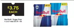 SuperValu Red Bull / Sugar Free 4 pack offer