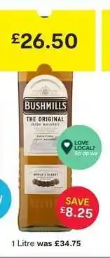 SuperValu Bushmills The Original Irish Whiskey offer