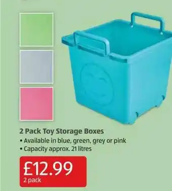 Aldi 2 Pack Toy Storage Boxes offer