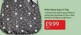 Aldi Baby Sleep Bag 2.5 Tog offer