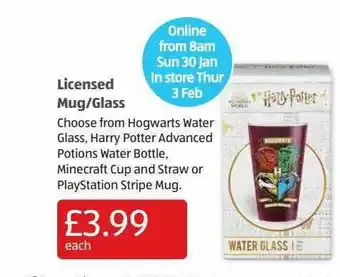 Aldi Licensed Mug Glass offer