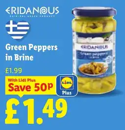 Lidl Eridanous green peppers in brine offer