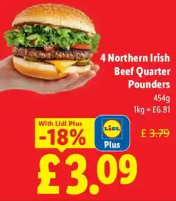 Lidl Northern Irish Beef Quarter Pounders offer