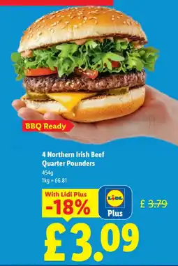Lidl Northern Irish Beef Quarter Pounders offer