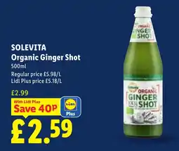 Lidl Solevita organic ginger shot offer