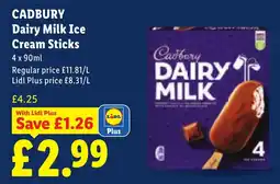 Lidl Cadbury dairy milk ice cream sticks offer