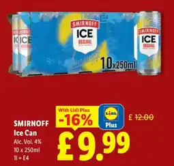 Lidl Smirnoff ice can offer