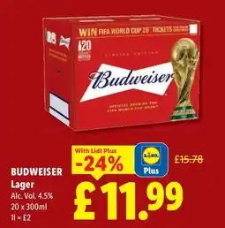 Lidl Budweiser lager offer
