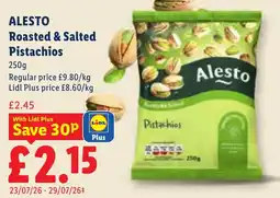 Lidl Alesto roasted & salted pistachios offer